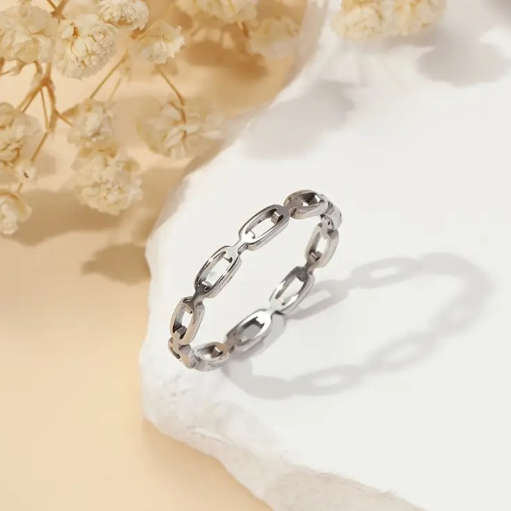 18 KT Gold Over Titanium Chain Link Ring